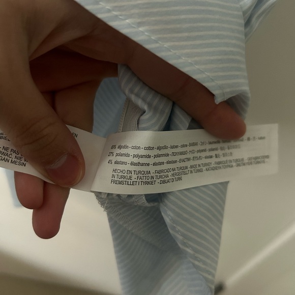 Zara Striped V-Neck Peplum Top - Picture 6 of 6